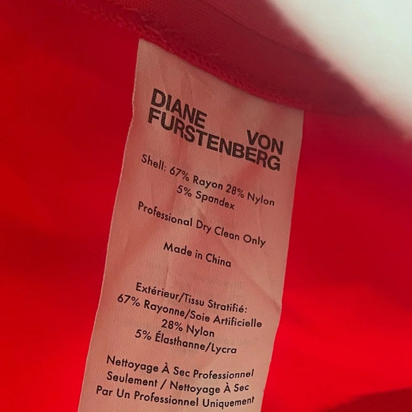 DIANE VON FURSTENBERG Red Pencil Dress Size 12 - Picture 6 of 10
